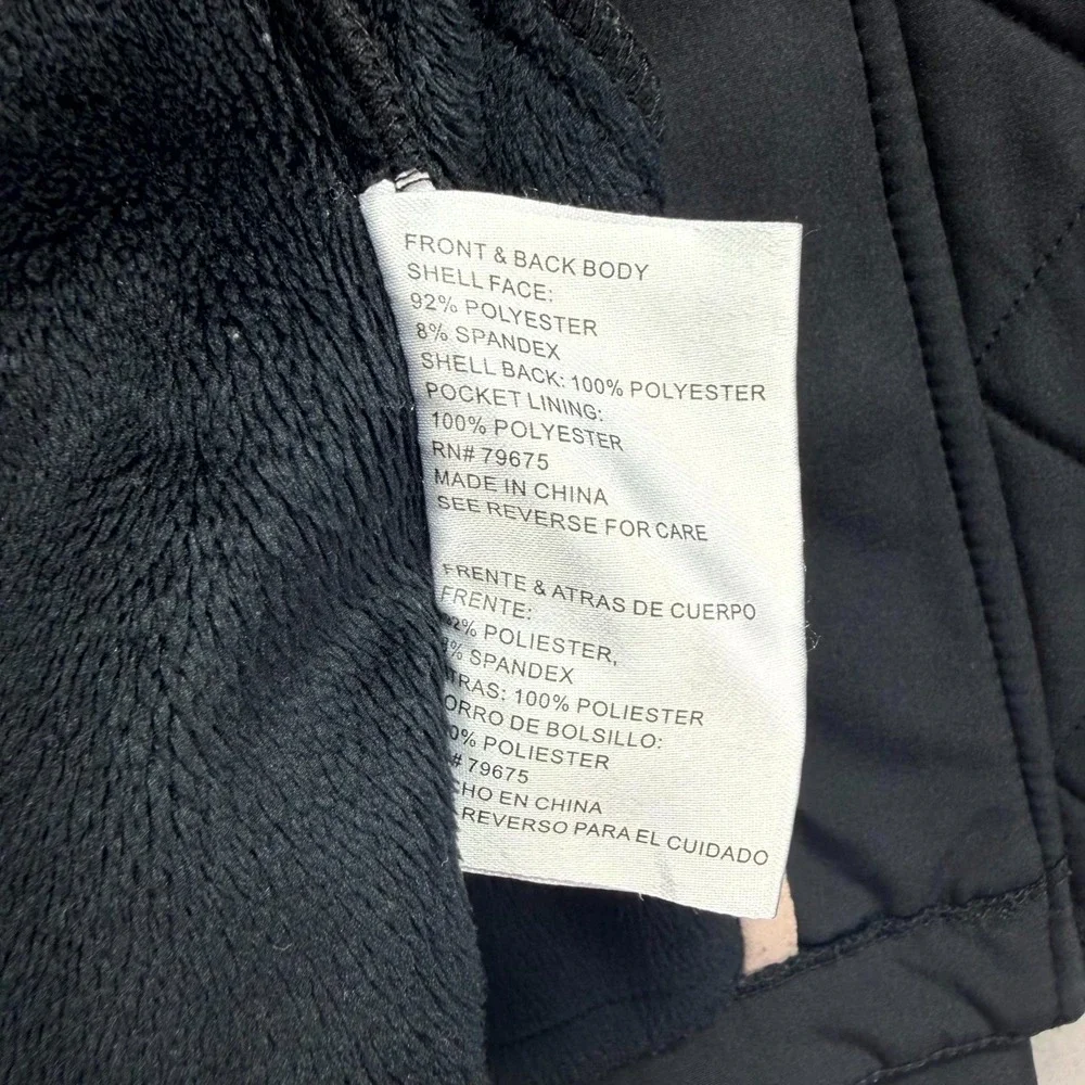 Michael Kors Soft Shell Jacket Girls 7/8 Black Fleece Lined Hooded Gold Full Zip